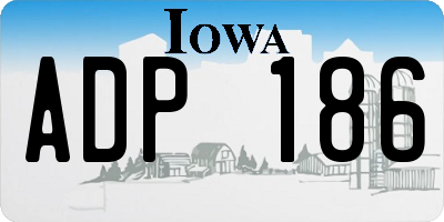 IA license plate ADP186