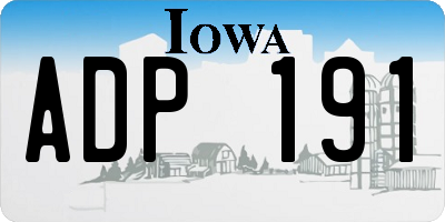 IA license plate ADP191