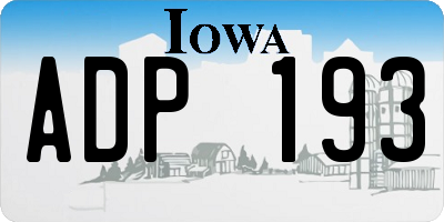 IA license plate ADP193