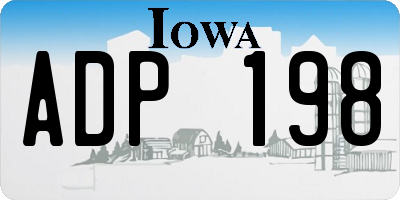 IA license plate ADP198