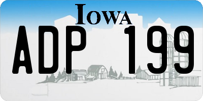 IA license plate ADP199