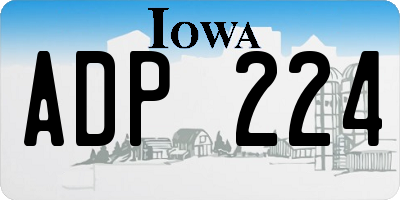 IA license plate ADP224