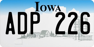 IA license plate ADP226