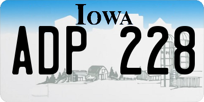 IA license plate ADP228