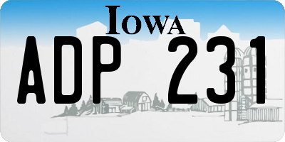 IA license plate ADP231