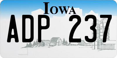 IA license plate ADP237