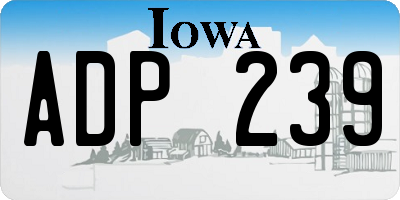 IA license plate ADP239