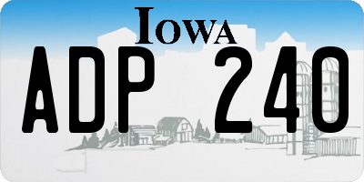 IA license plate ADP240