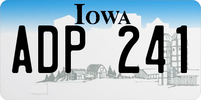 IA license plate ADP241