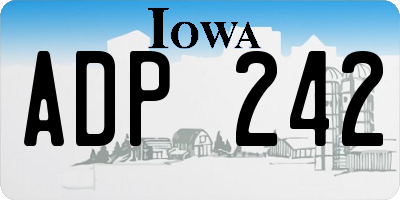 IA license plate ADP242
