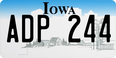 IA license plate ADP244