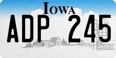 IA license plate ADP245