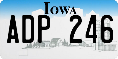 IA license plate ADP246