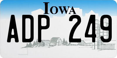 IA license plate ADP249