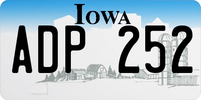 IA license plate ADP252