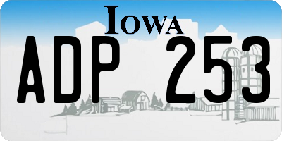 IA license plate ADP253