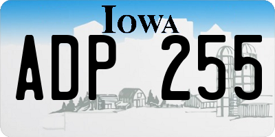 IA license plate ADP255