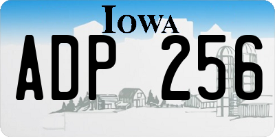 IA license plate ADP256