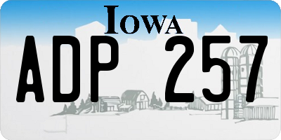 IA license plate ADP257