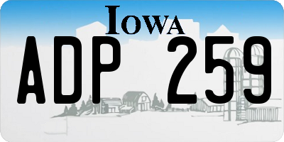 IA license plate ADP259