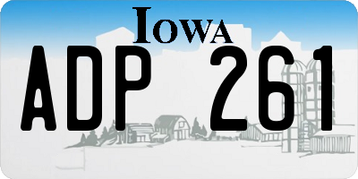 IA license plate ADP261