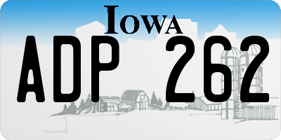 IA license plate ADP262