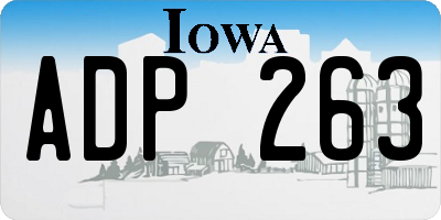 IA license plate ADP263