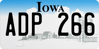 IA license plate ADP266