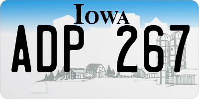 IA license plate ADP267