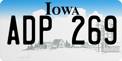 IA license plate ADP269