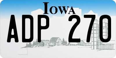 IA license plate ADP270