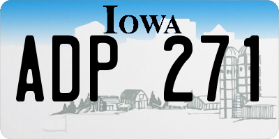 IA license plate ADP271