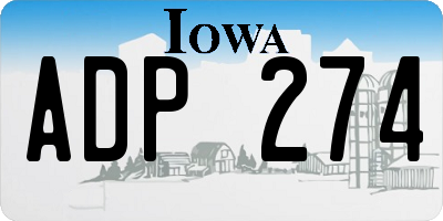 IA license plate ADP274