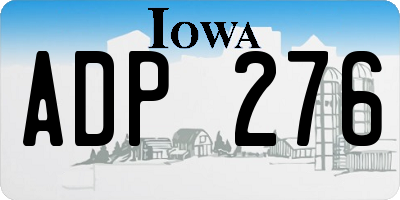 IA license plate ADP276