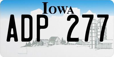 IA license plate ADP277