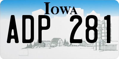 IA license plate ADP281