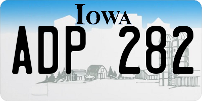 IA license plate ADP282