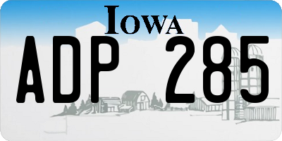 IA license plate ADP285