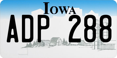 IA license plate ADP288