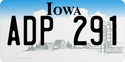 IA license plate ADP291