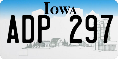 IA license plate ADP297