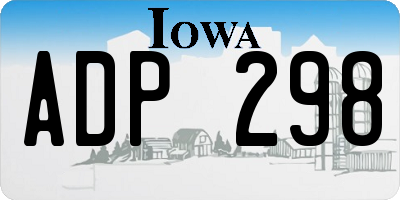 IA license plate ADP298