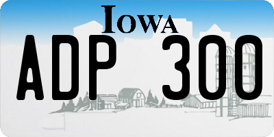 IA license plate ADP300