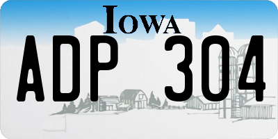 IA license plate ADP304