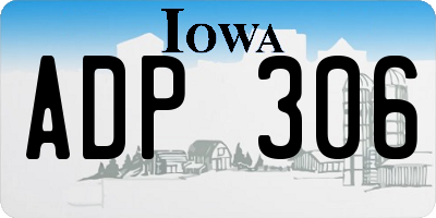 IA license plate ADP306