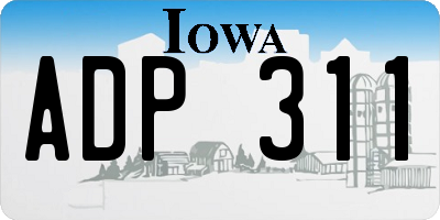 IA license plate ADP311
