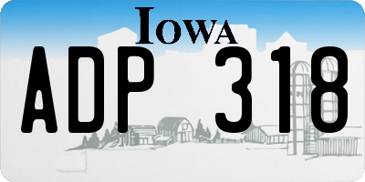 IA license plate ADP318