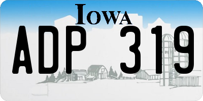 IA license plate ADP319