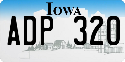 IA license plate ADP320