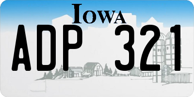 IA license plate ADP321